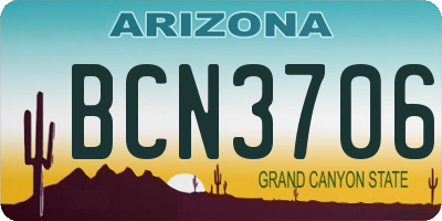 AZ license plate BCN3706