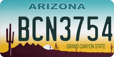 AZ license plate BCN3754