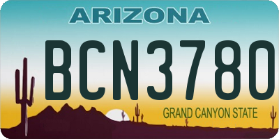 AZ license plate BCN3780