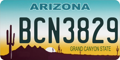 AZ license plate BCN3829