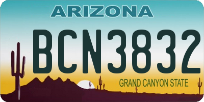 AZ license plate BCN3832