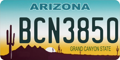 AZ license plate BCN3850