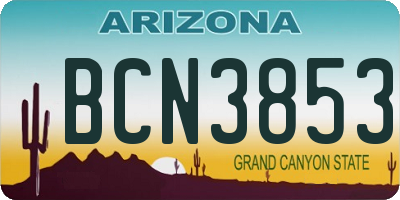 AZ license plate BCN3853