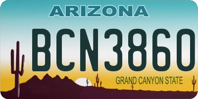 AZ license plate BCN3860