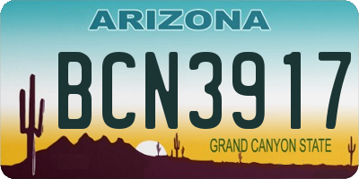 AZ license plate BCN3917