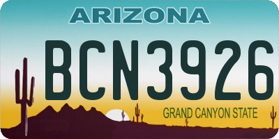 AZ license plate BCN3926