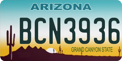 AZ license plate BCN3936