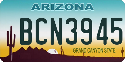 AZ license plate BCN3945