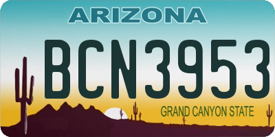 AZ license plate BCN3953