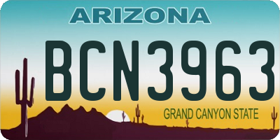 AZ license plate BCN3963