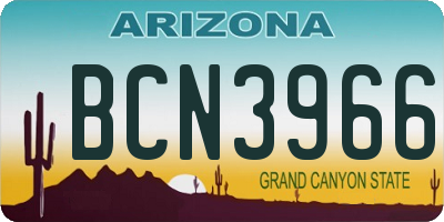 AZ license plate BCN3966