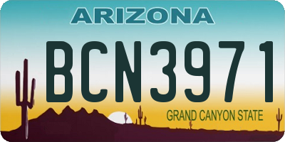 AZ license plate BCN3971