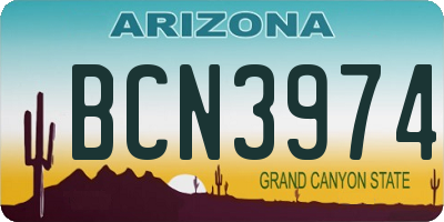 AZ license plate BCN3974