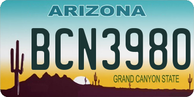 AZ license plate BCN3980