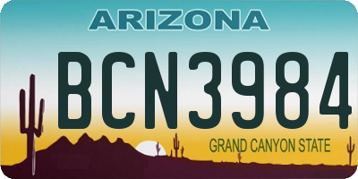 AZ license plate BCN3984