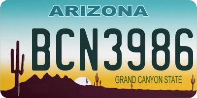 AZ license plate BCN3986