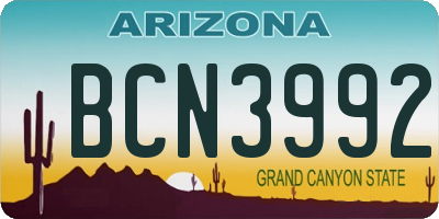 AZ license plate BCN3992