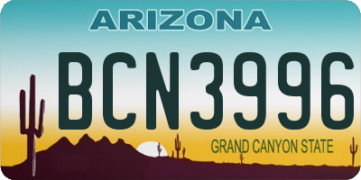 AZ license plate BCN3996