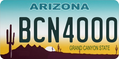 AZ license plate BCN4000