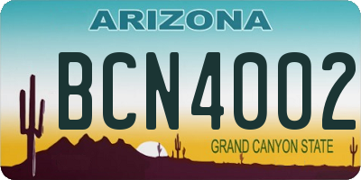 AZ license plate BCN4002