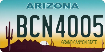 AZ license plate BCN4005