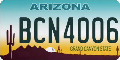 AZ license plate BCN4006