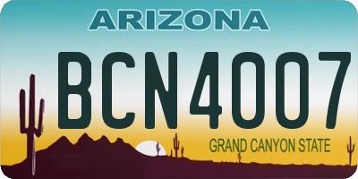 AZ license plate BCN4007