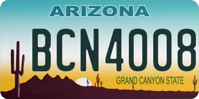 AZ license plate BCN4008