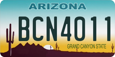 AZ license plate BCN4011