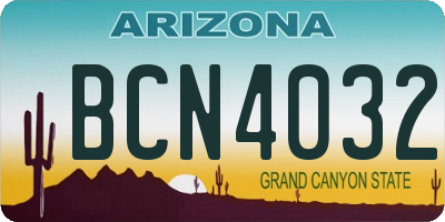 AZ license plate BCN4032