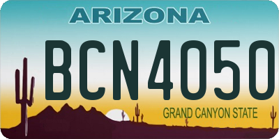 AZ license plate BCN4050