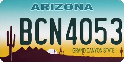 AZ license plate BCN4053