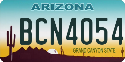 AZ license plate BCN4054