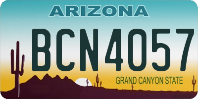 AZ license plate BCN4057