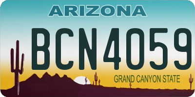 AZ license plate BCN4059