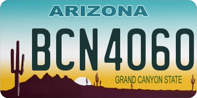 AZ license plate BCN4060