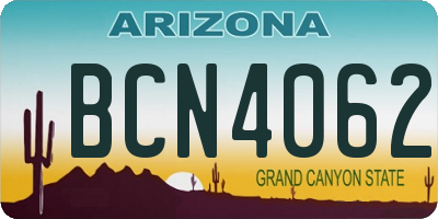 AZ license plate BCN4062