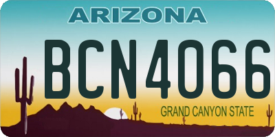 AZ license plate BCN4066