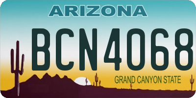 AZ license plate BCN4068