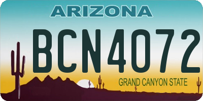 AZ license plate BCN4072