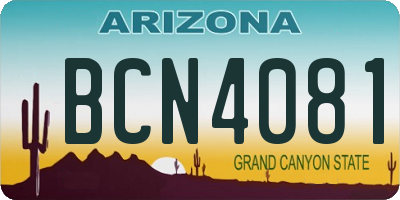 AZ license plate BCN4081