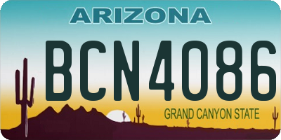 AZ license plate BCN4086