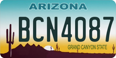 AZ license plate BCN4087