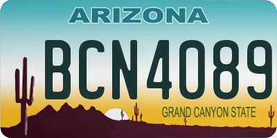 AZ license plate BCN4089