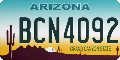 AZ license plate BCN4092