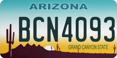 AZ license plate BCN4093