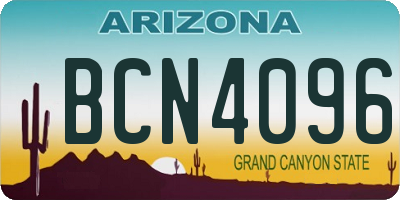 AZ license plate BCN4096