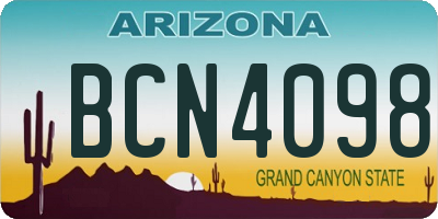 AZ license plate BCN4098