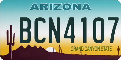 AZ license plate BCN4107