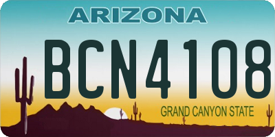 AZ license plate BCN4108